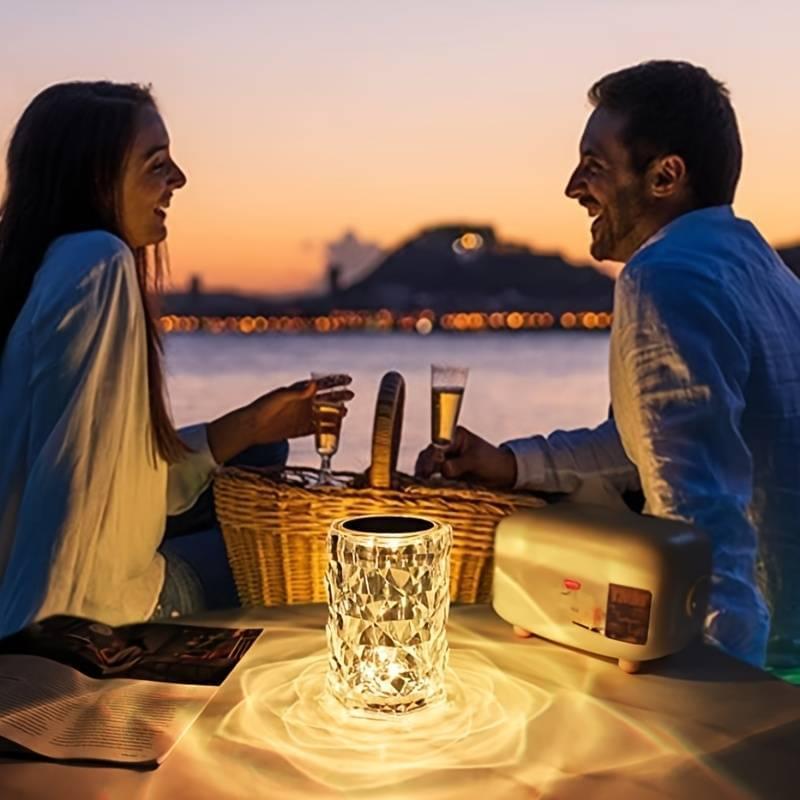 Crystal Lamp, Touch Control Rose Crystal Table Lamp With 16 RGB Color