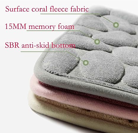 Cobblestone water Absorbent Floor Mat Non-Slip Foot Mat ( Black )
