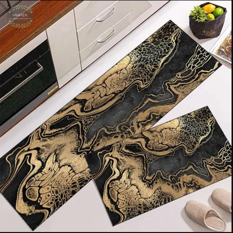 Kitchen Mat Set Long Runner & Medium Mat (2 Pcs)