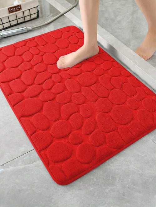 Cobblestone water Absorbent Floor Mat Non-Slip Foot Mat  ( Red )