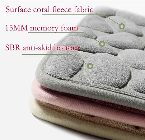 Cobblestone water Absorbent Floor Mat Non-Slip Foot Mat  ( Black )( Free Shipping )