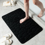 Cobblestone water Absorbent Floor Mat Non-Slip Foot Mat  ( Black )