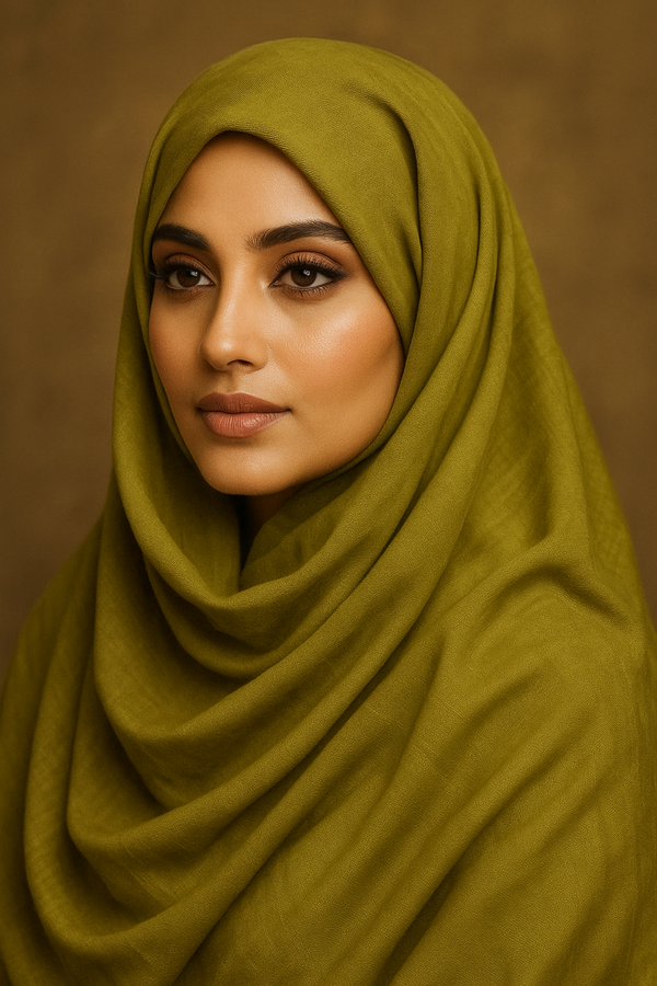 TURKISH LAWN HIJAB - BRIGHT OLIVE