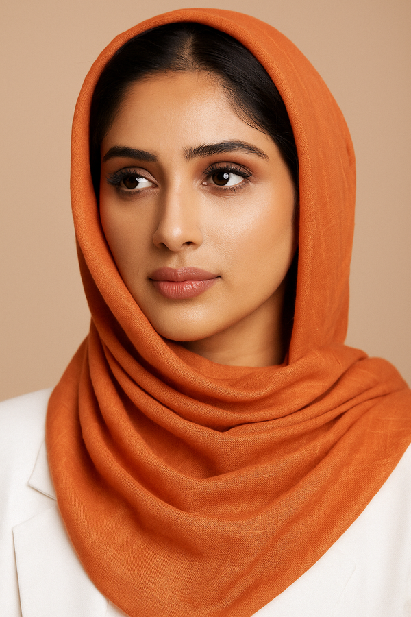 TURKISH LAWN HIJAB - BURNT ORANGE