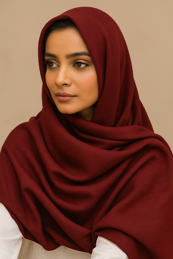 TURKISH LAWN HIJAB - CRIMSON RED