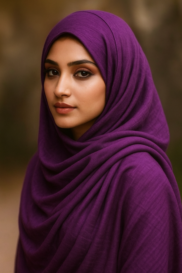 TURKISH LAWN HIJAB - DEEP PURPLE