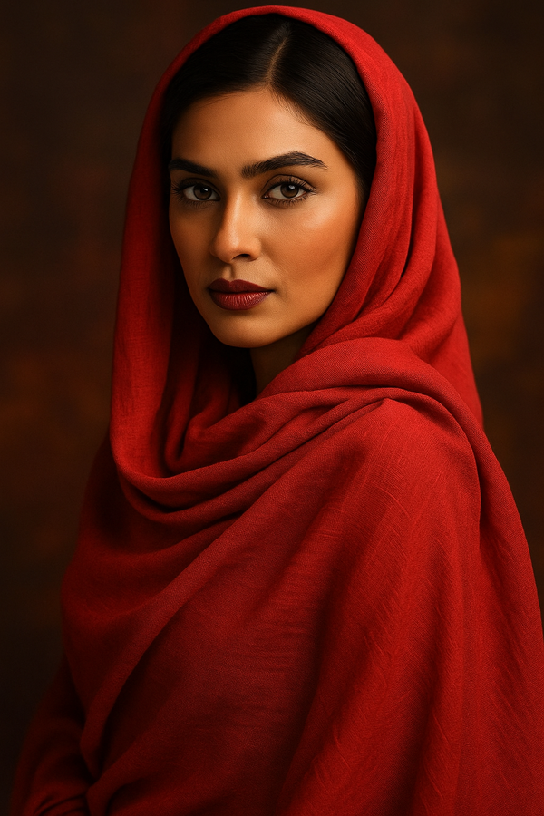 TURKISH LAWN HIJAB - DEEP RED