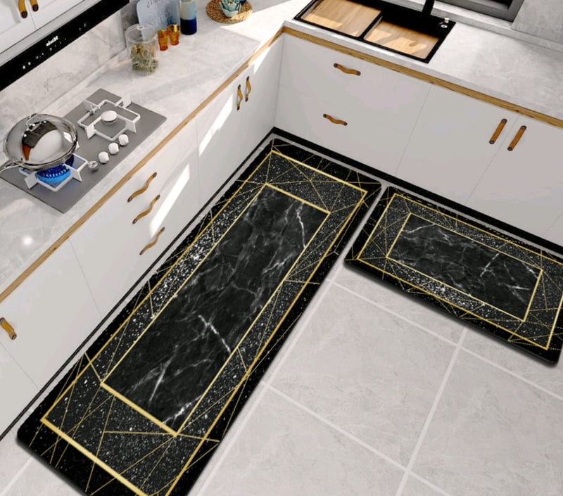 Kitchen Mat Set Long Runner & Medium Mat (2 Pcs)