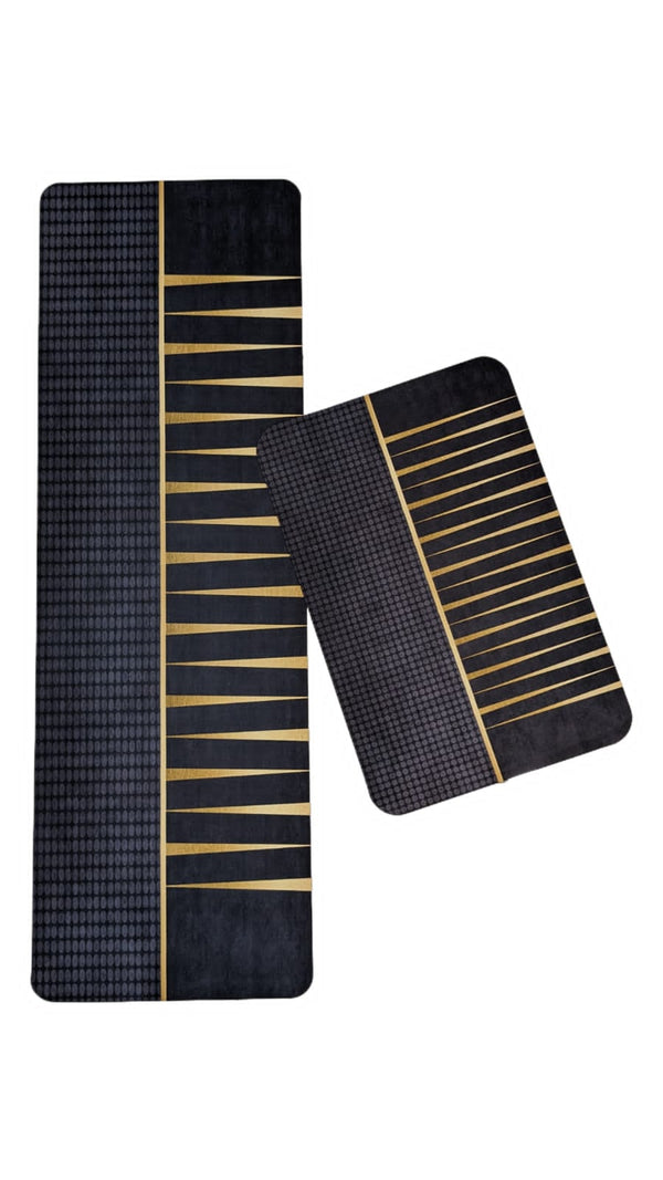 Kitchen Mat Floor Set Long Runner and Medium Mat ( 2 pcs )