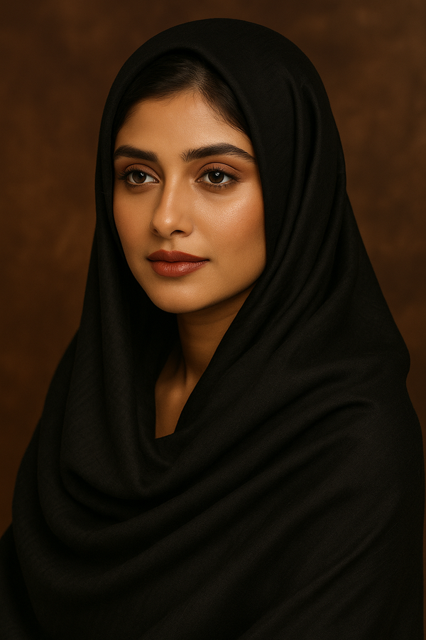 TURKISH LAWN HIJAB - JET BLACK