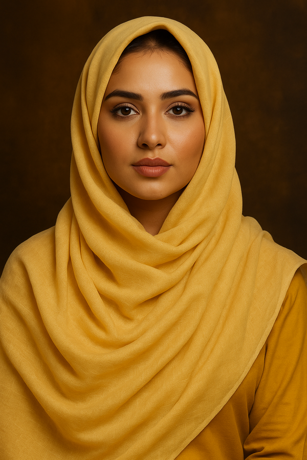 TURKISH LAWN HIJAB - MUSTARD YELLOW
