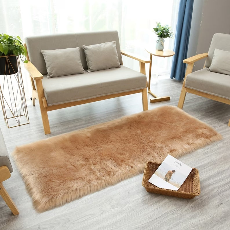 Faux Sheepskin Super Soft, Center Piece ( Rectangle ) FREE SHIPPING