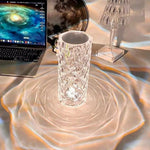 Rose Crystal Rechargeable Table Lamp, Diamond Touch Sensor ( 16 Color )