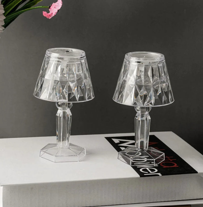 LED Crystal Projection Night Light Desk Table Lamp